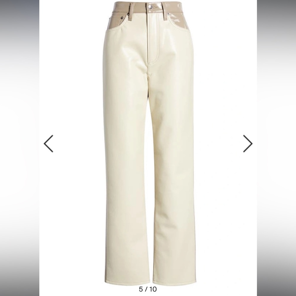 AGOLDE Paneled 90s Pinch-Waist Contrast Panel Recycled Leather Blend Pants